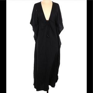 Garnet Hill black cotton shift dress XS